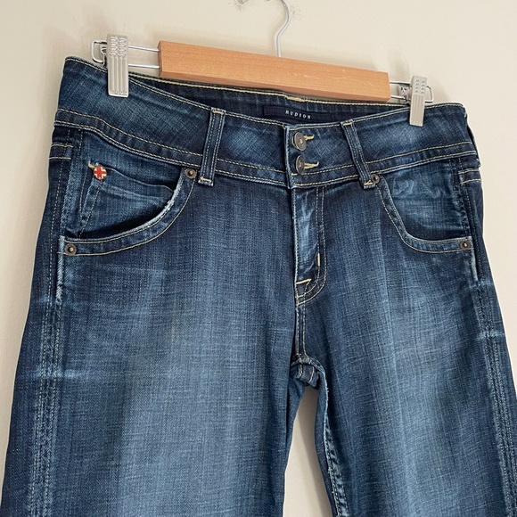 Hudson Dark Blue Signature Bootcut Flare Jeans Women's Size 29 Mid Rise Retro - Picture 4 of 16
